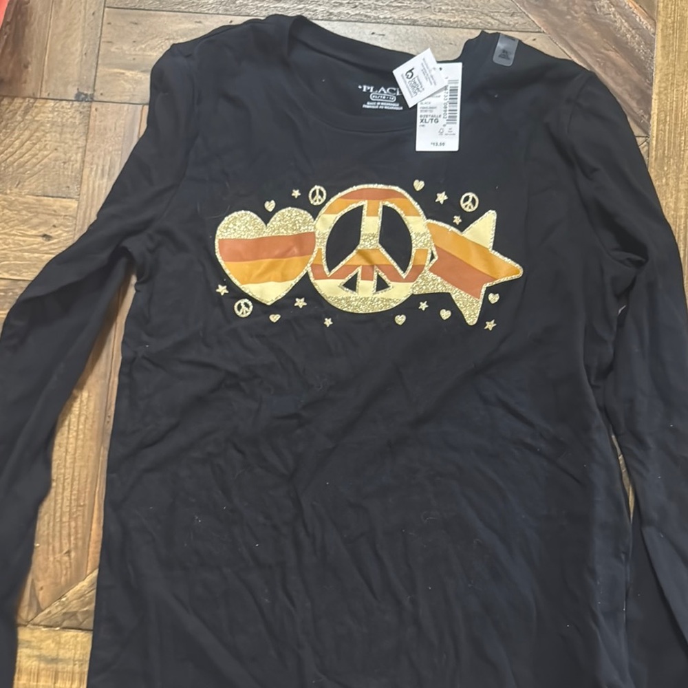 The Children's Place Black and Gold Long Sleeve Tee
